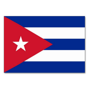 Patriotic table card with Flag of Cuba