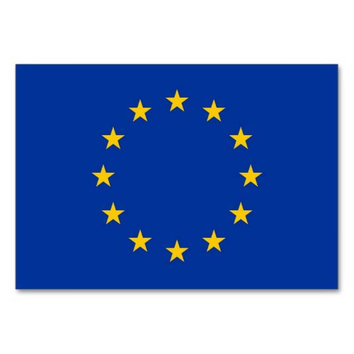 Patriotic table card with Flag of European Union