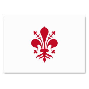 Patriotic table card with Flag of Florence