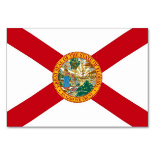Patriotic table card with Flag of Florida