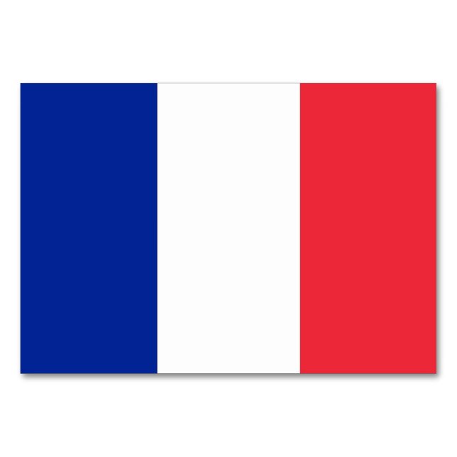 Patriotic table card with Flag of France (Front)