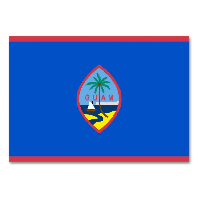Patriotic table card with Flag of Guam | Zazzle