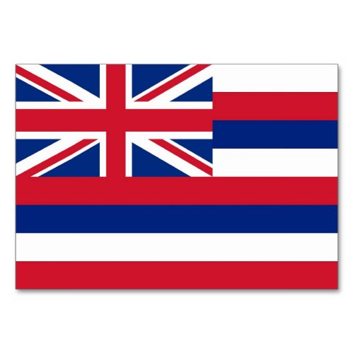 Patriotic table card with Flag of Hawaii