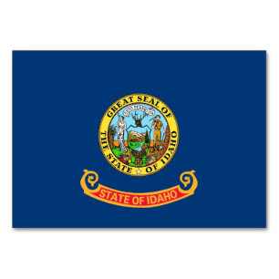 Patriotic table card with Flag of Idaho