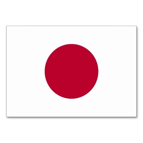 Patriotic table card with Flag of Japan