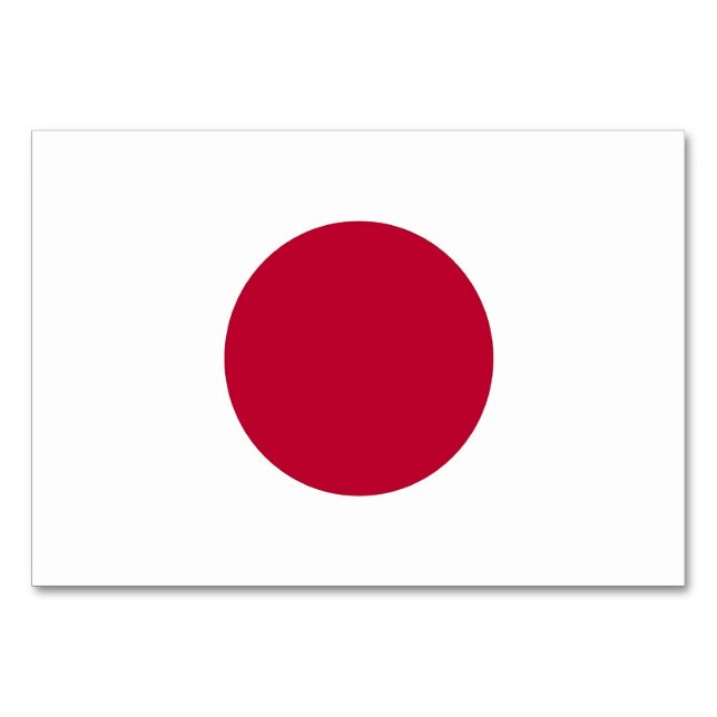 Patriotic table card with Flag of Japan (Back)