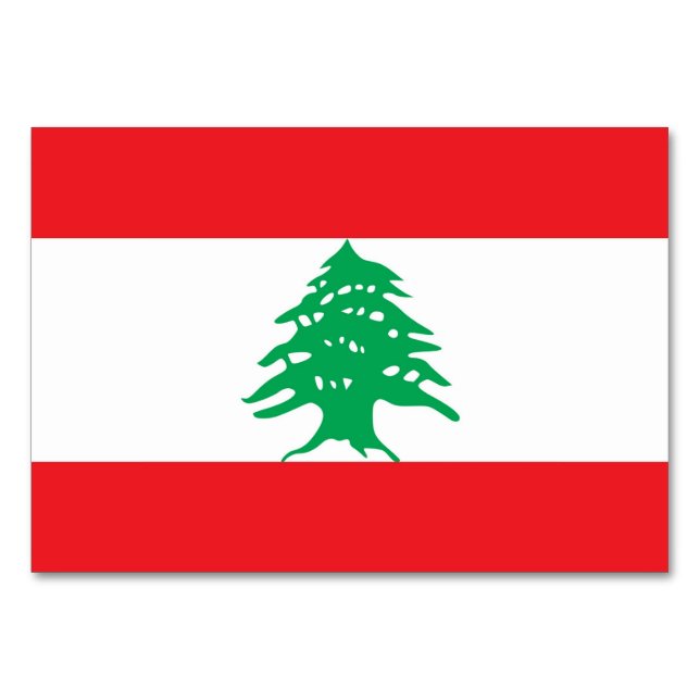 Patriotic table card with Flag of Lebanon (Back)