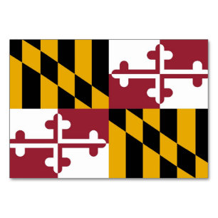 Patriotic table card with Flag of Maryland