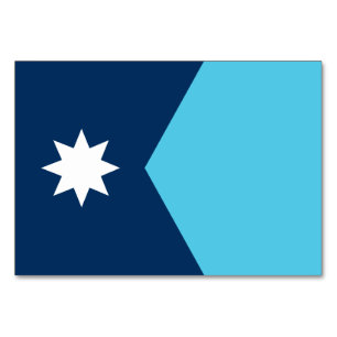 Patriotic table card with Flag of Minnesota, USA