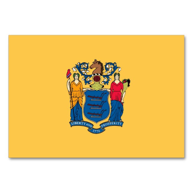 Patriotic table card with Flag of New Jersey (Back)