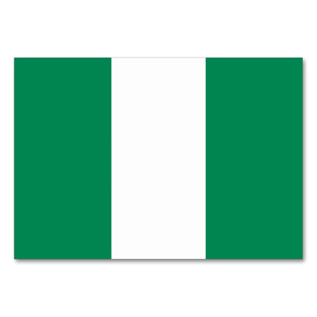 Patriotic table card with Flag of Nigeria (Back)