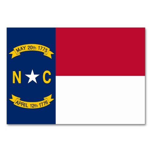 Patriotic table card with Flag of North Carolina