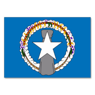 Patriotic table card with Flag of Northern Mariana