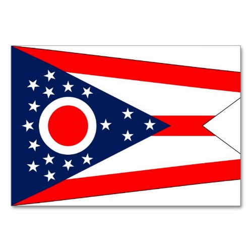 Patriotic table card with Flag of Ohio