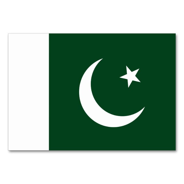 Patriotic table card with Flag of Pakistan (Front)