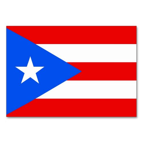 Patriotic table card with Flag of Puerto Rico