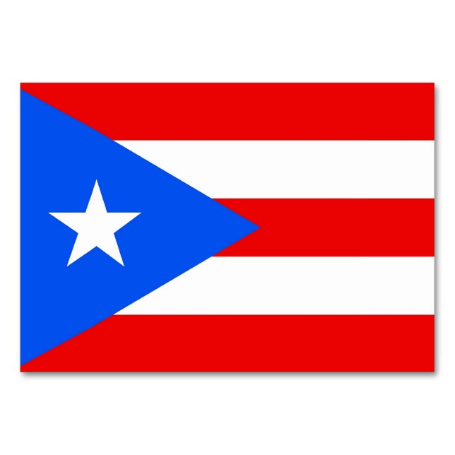 Patriotic table card with Flag of Puerto Rico (Back)