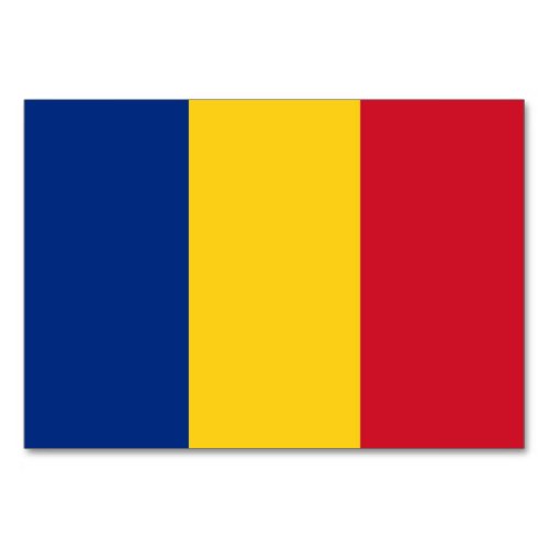 Patriotic table card with Flag of Romania