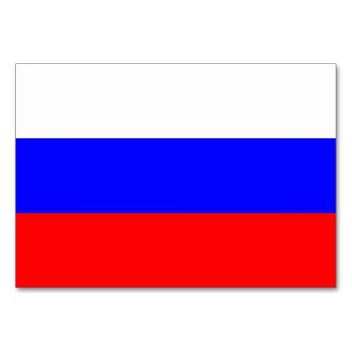 Patriotic table card with Flag of Russia