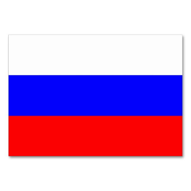 Patriotic table card with Flag of Russia (Back)