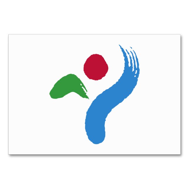 Patriotic table card with Flag of Seoul (Front)