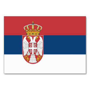 Patriotic table card with Flag of Serbia