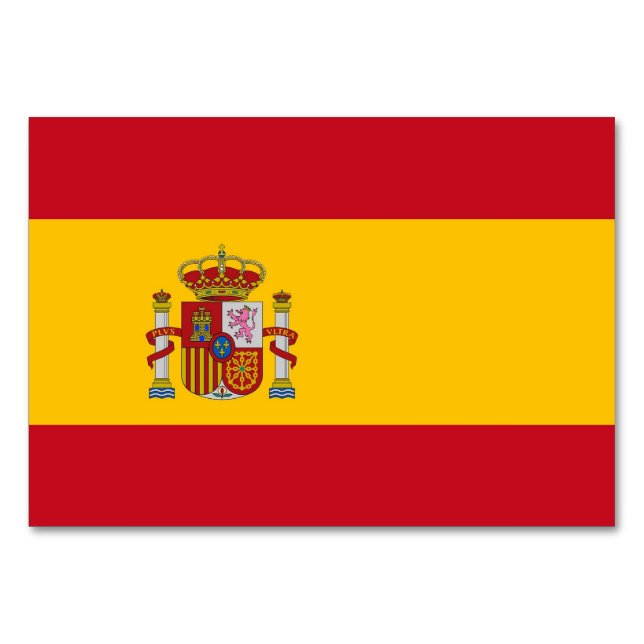 Patriotic table card with Flag of Spain (Back)