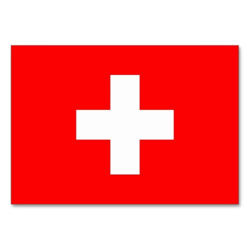 Patriotic table card with Flag of Switzerland