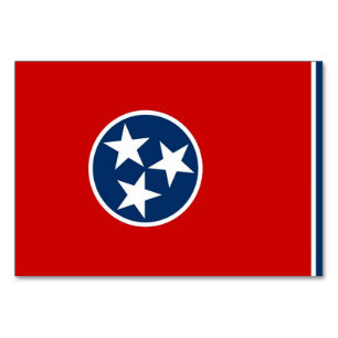 Patriotic table card with Flag of Tennessee