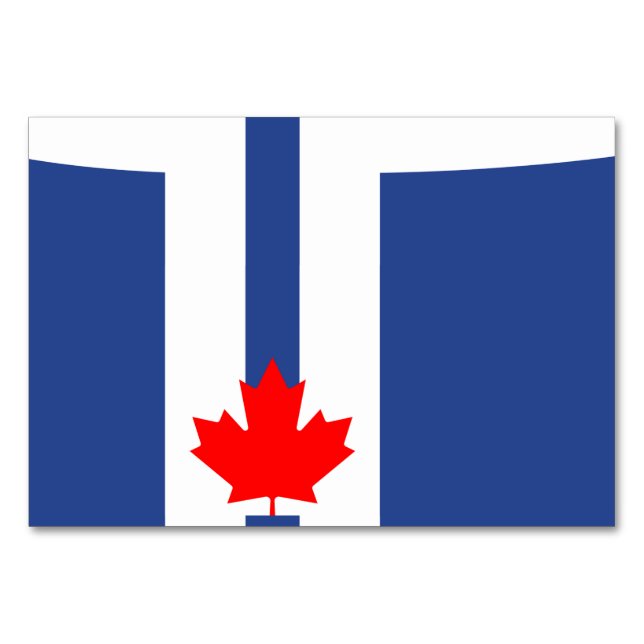 Patriotic table card with Flag of Toronto (Front)