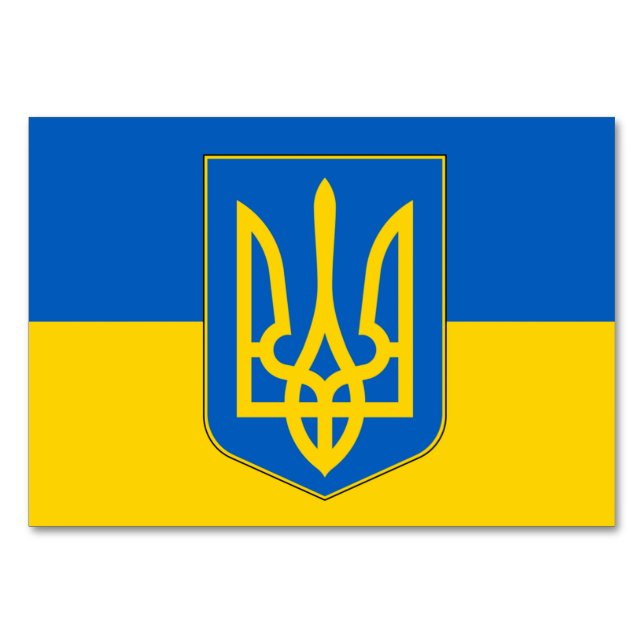Patriotic table card with Flag of Ukraine (Back)