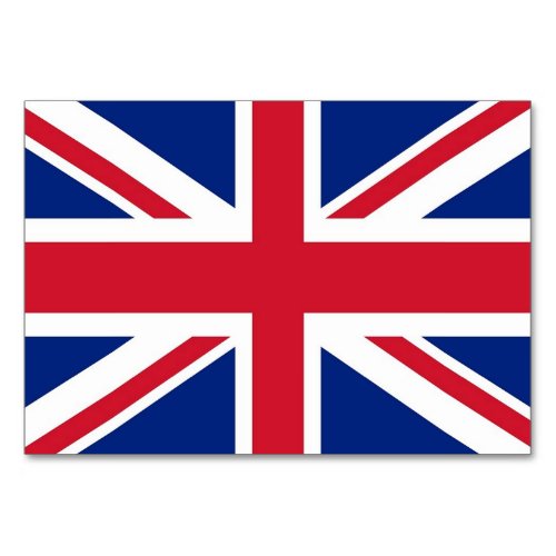 Patriotic table card with Flag of United Kingdom