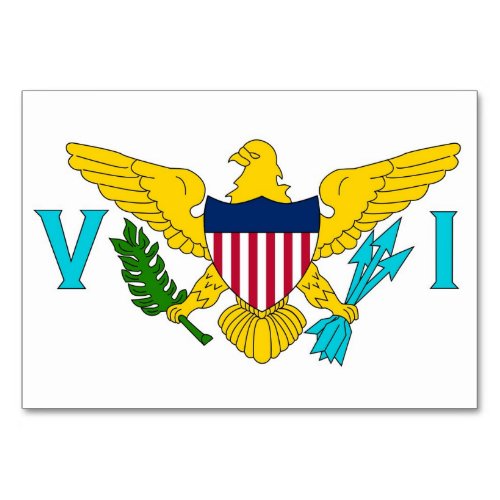 Patriotic table card with Flag of Virgin Islands