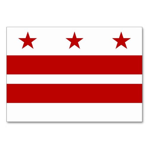 Patriotic table card with Flag of Washington DC