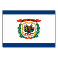 Patriotic table card with Flag of West Virginia