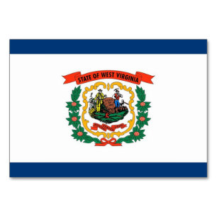 Patriotic table card with Flag of West Virginia