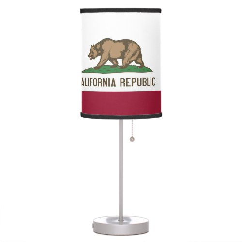 Patriotic table lamp with Flag of California