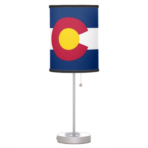 Patriotic table lamp with Flag of Colorado