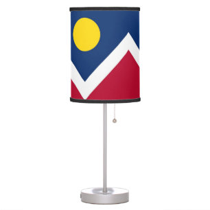 Patriotic table lamp with Flag of Denver, Colorado