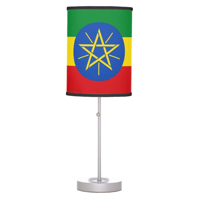Patriotic table lamp with Flag of Ethiopia (Front)