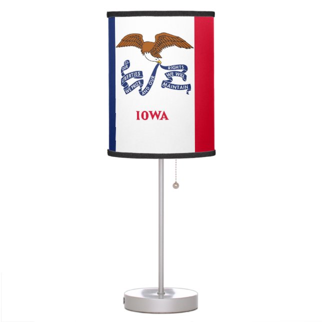 Patriotic table lamp with Flag of Iowa (Left)