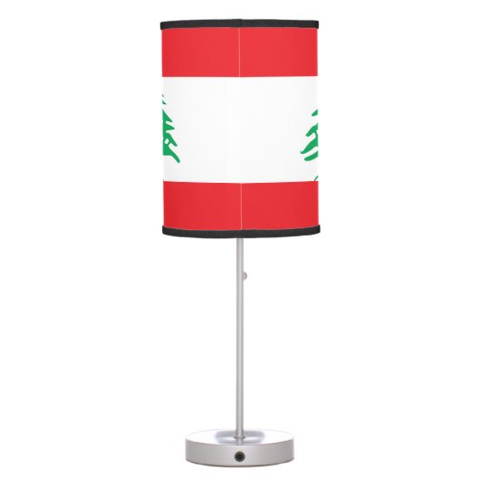 Patriotic table lamp with Flag of Lebanon (Back)
