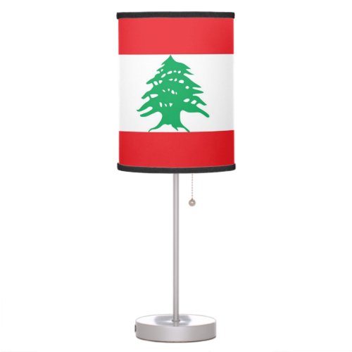 Patriotic table lamp with Flag of Lebanon