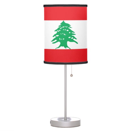 Patriotic table lamp with Flag of Lebanon (Left)
