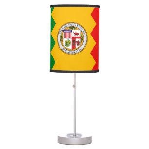 Patriotic table lamp with Flag of Los Angeles