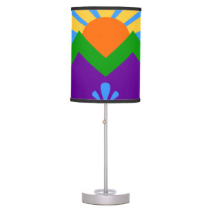 Patriotic table lamp with Flag of Manitou Springs