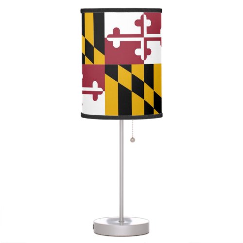 Patriotic table lamp with Flag of Maryland