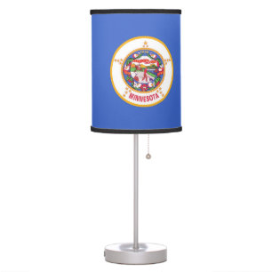 Patriotic table lamp with Flag of Minnesota