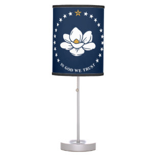 Patriotic table lamp with Flag of Mississippi