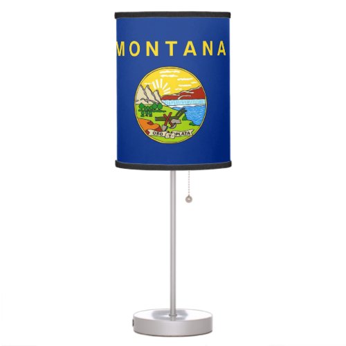 Patriotic table lamp with Flag of Montana